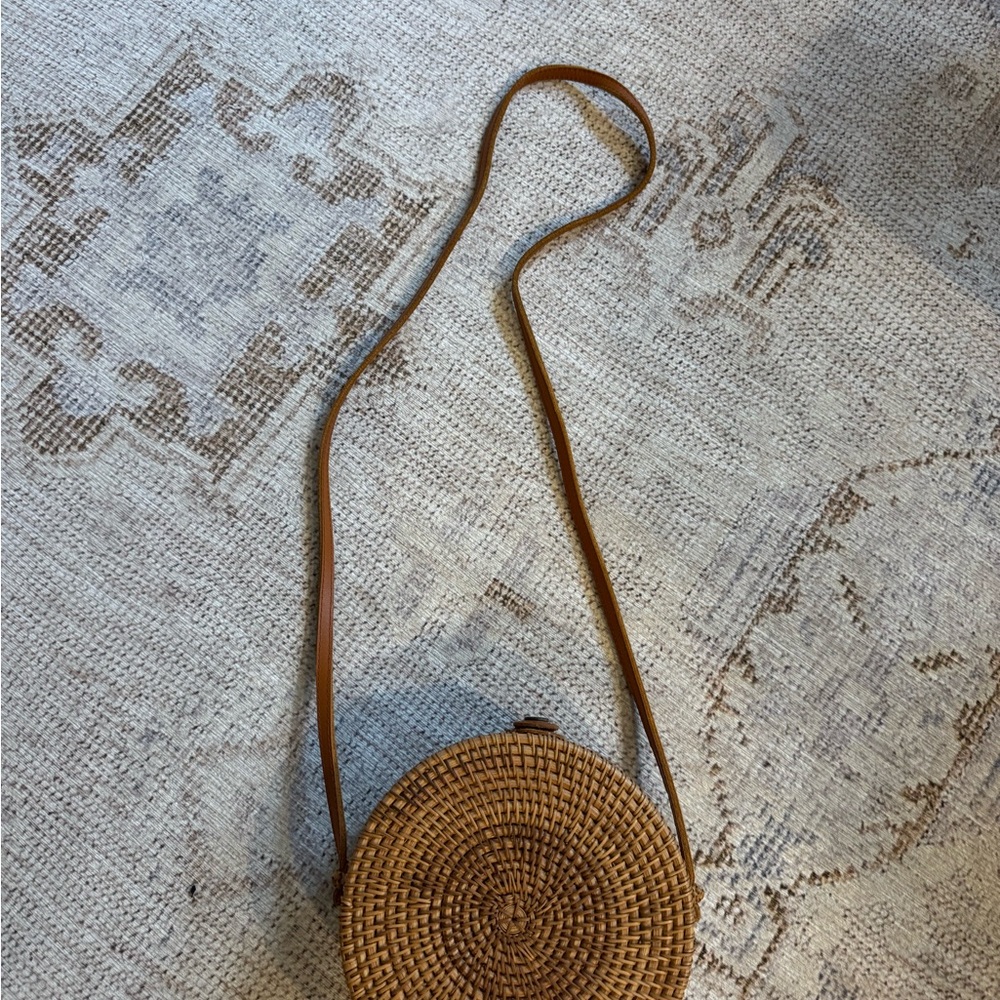 Brown Woven Crossbody Bag